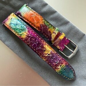 Michele Multi Rainbow Color Snakeskin Watch Strap - 18mm
